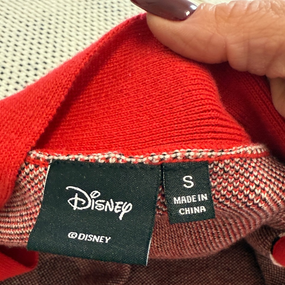 Disney Mickey Mouse Red and White Cardigan - Picture 3 of 3